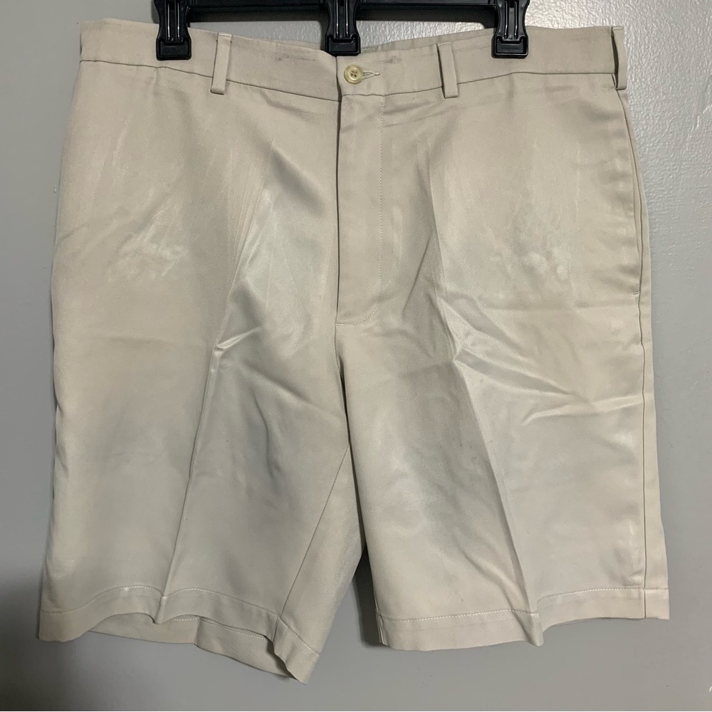 Pro Tour Golf Shorts Men Cool Play Beige‎ Chino Flat Front Pockets Size 34/9 In